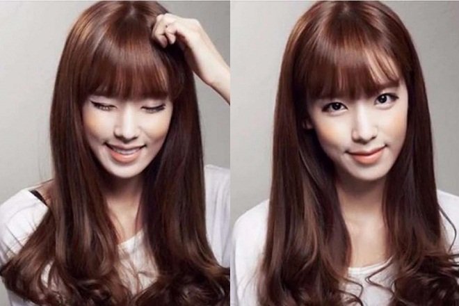 tóc ngang lưng đẹp ép phồng đuôi
