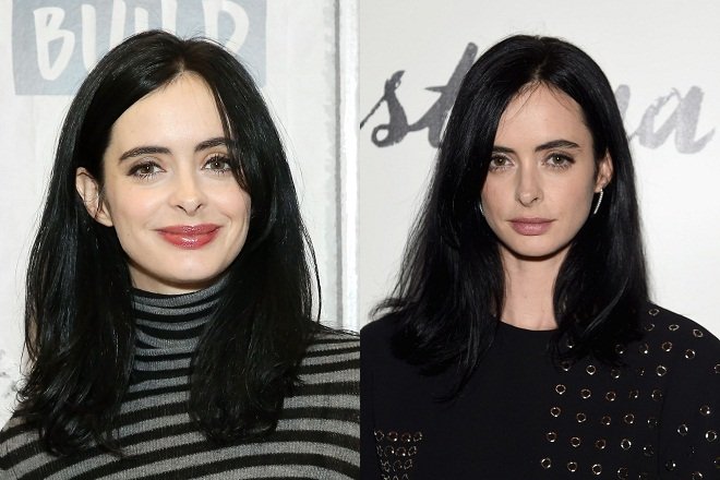 tóc ngang lưng thẳng màu đen Krysten Ritter