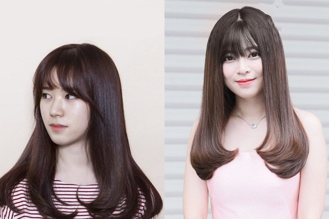 tóc ngang lưng uốn chữ c