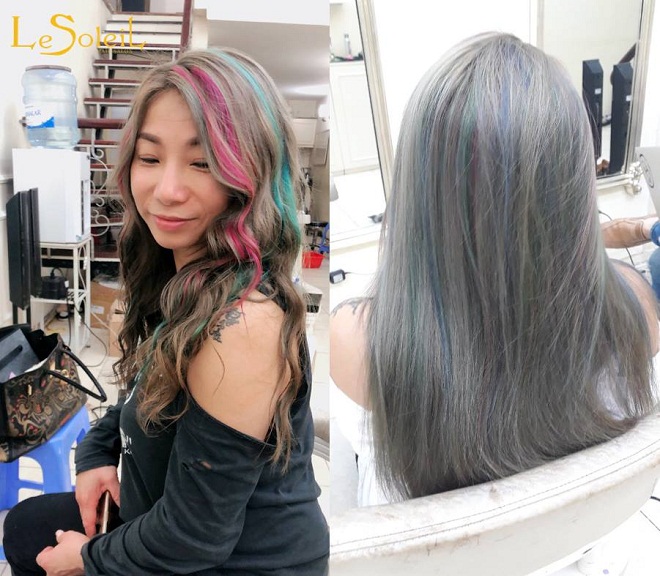 2 mẫu tóc nhuộm highlight tại Le Soleil hair