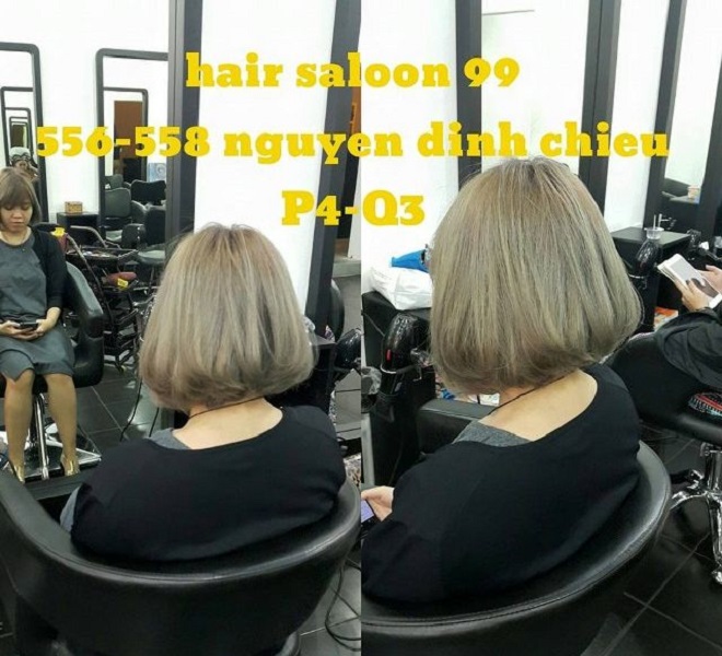 Tóc ngắn ngang vai kết hợp nhuộm khói tại Hair Salon 99
