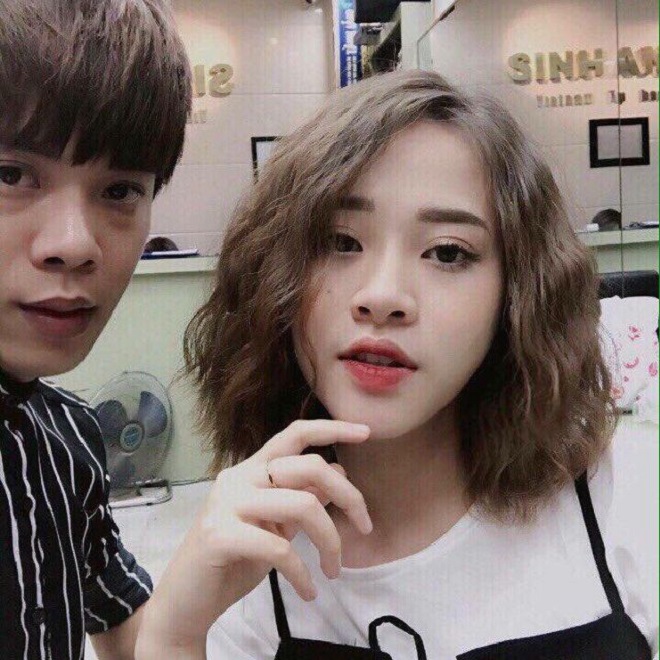 Tóc ngang dập xù được làm tại Sinh Anh Hair