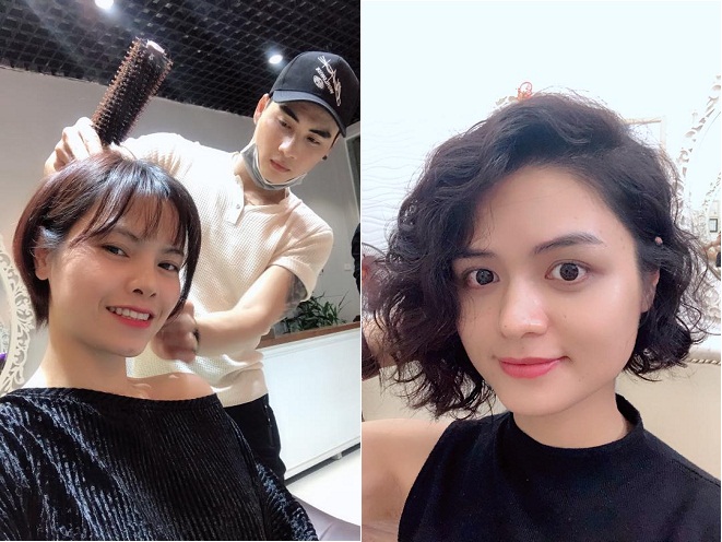 hai mẫu tóc ngắn được cắt và tạo kiểu tại hair salon Vũ Ngọc Võ