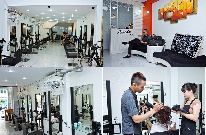 không gian rộng rãi, thoáng mát bên trong Amida hair salon