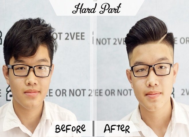 Kiểu tóc nam Hardpart cho khuôn mặt tròn