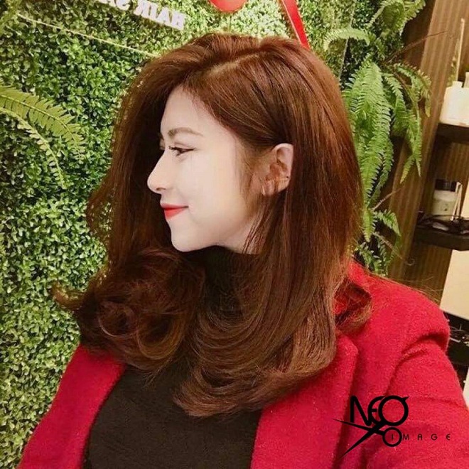 mẫu tóc uốn đuôi nhuộm nâu đồng tạo kiểu tạo Neo Imagine