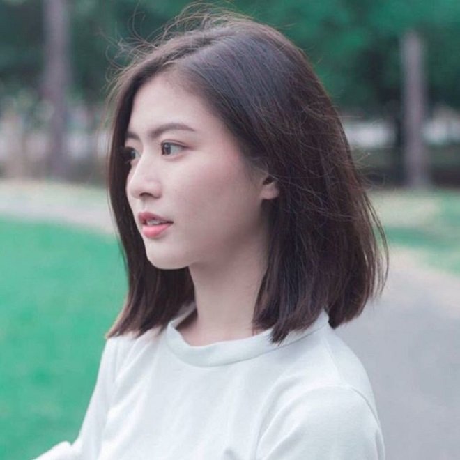 Biến tấu đơn giản với tóc ngang vai không mái