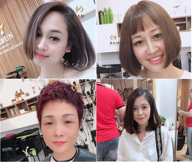 các mẫu tóc đẹp được cắt uốn nhuộm tại salon Hải Bún