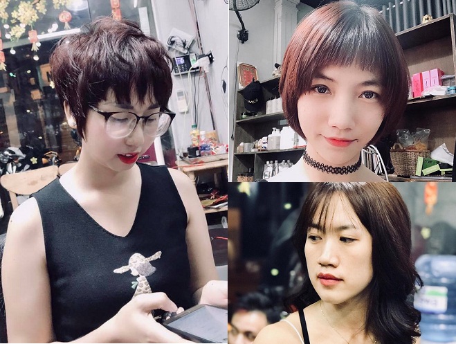 các mẫu tóc ngắn đep được cắt tại Pinky hairshop
