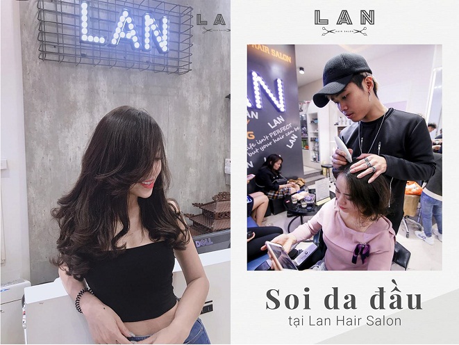 cắt tóc và soi da đầu tại Lan Hair