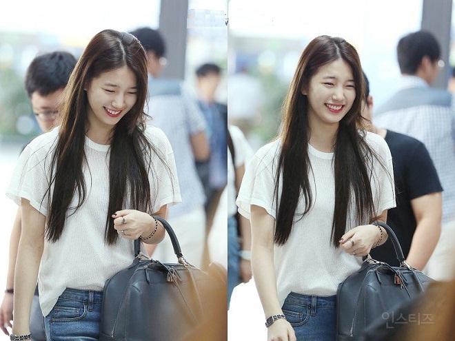 kiểu tóc duỗi thẳng tỉa đuôi của Suzy