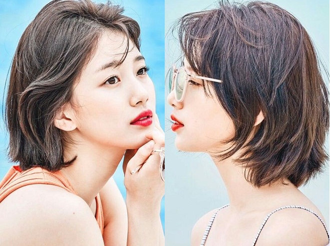 mẫu tóc ngắn cắt tầng xinh đẹp của Suzy