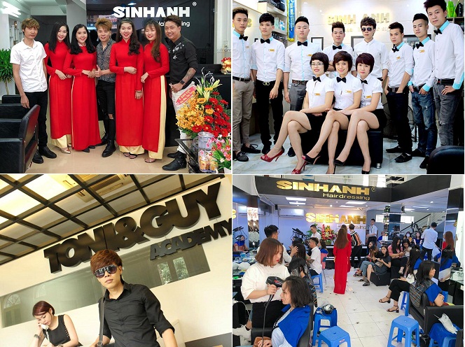 một số hình ảnh về tiệm tóc mới khai trương của Sinh Anh ở Cầu Giấy