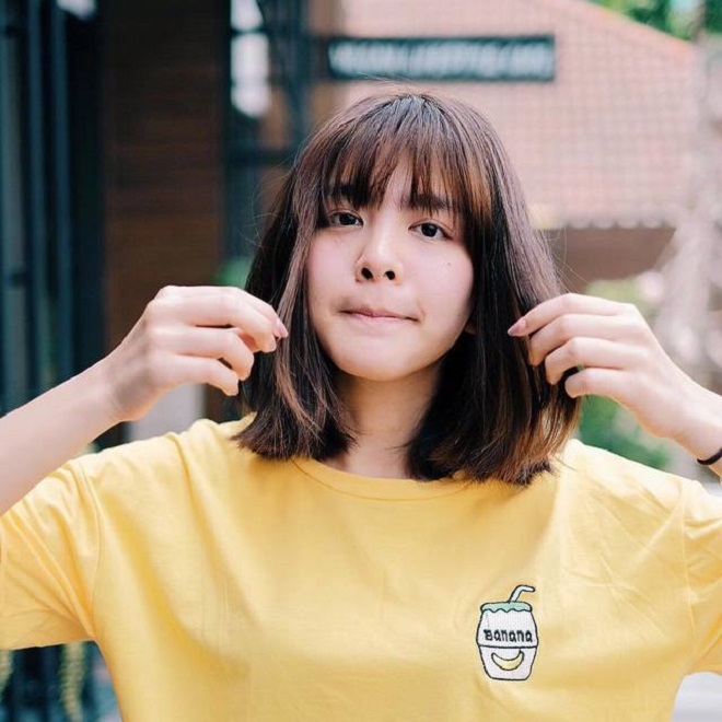 tóc lob mái bằng