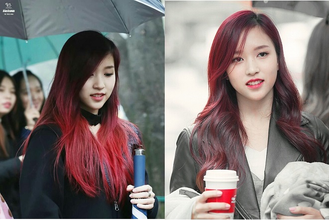 Mina tóc màu đỏ rượu vang